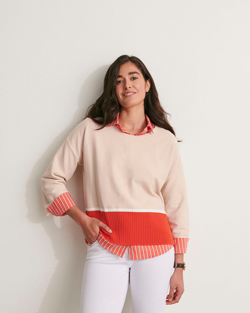 Pull boite en maille colorblock ABEL-BIS/11051/531