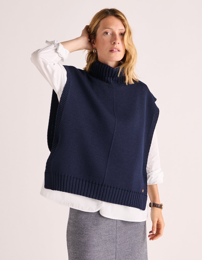 Milano knit "poncho" sweater in merino wool ALAIS1927/88036/319