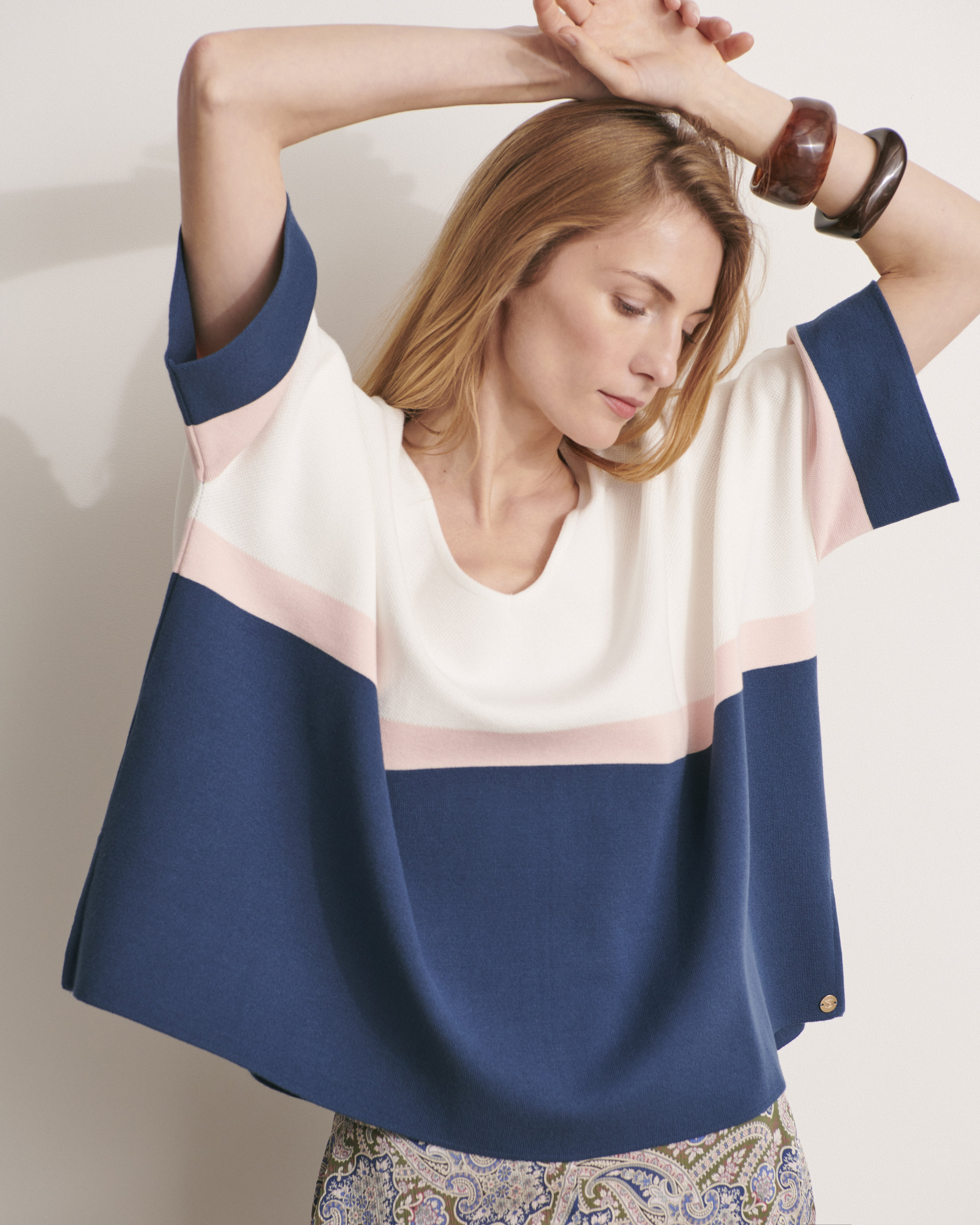 Pull poncho oversize en maille ANESS11/11037/761