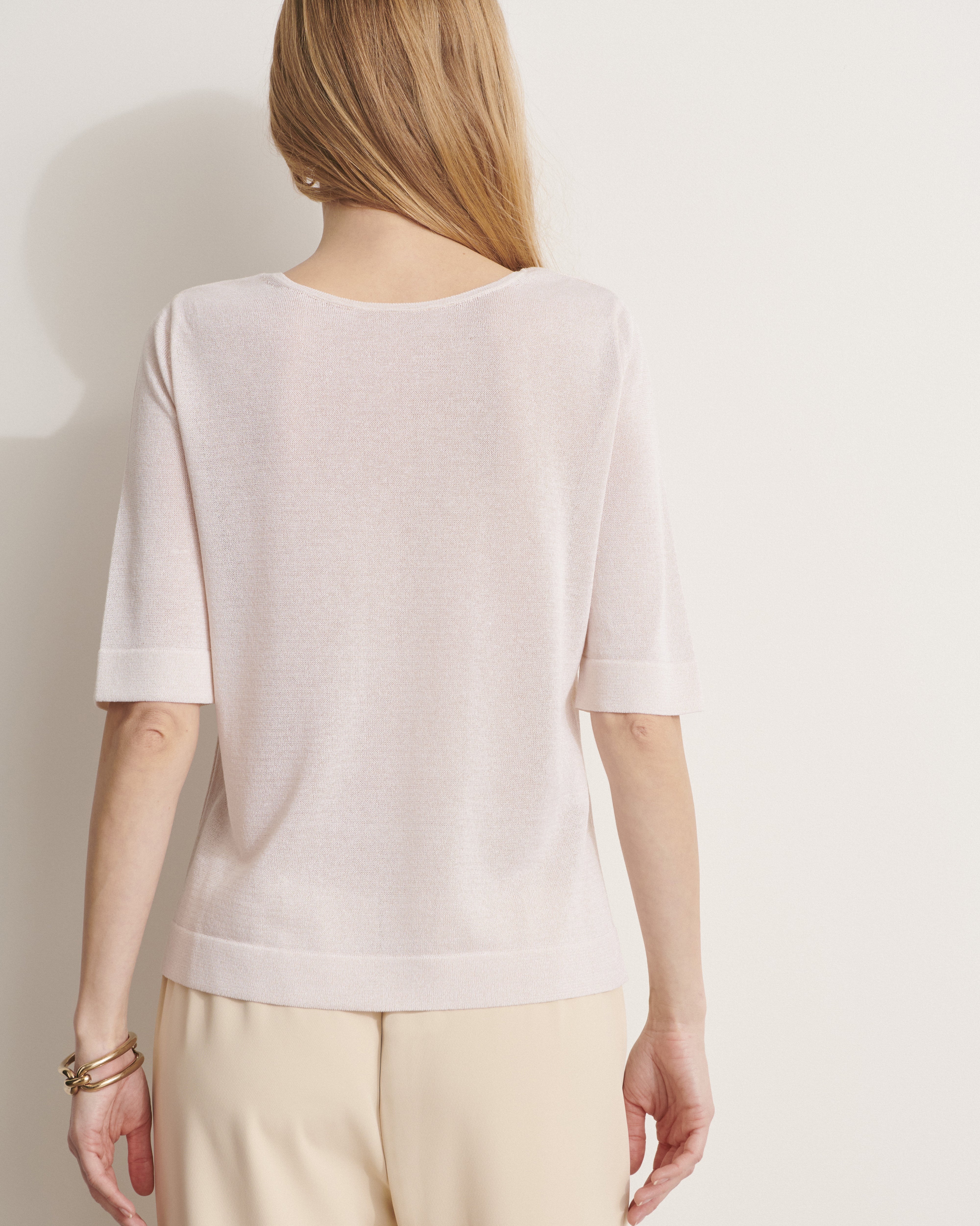 pull en maille irisée beige en viscose