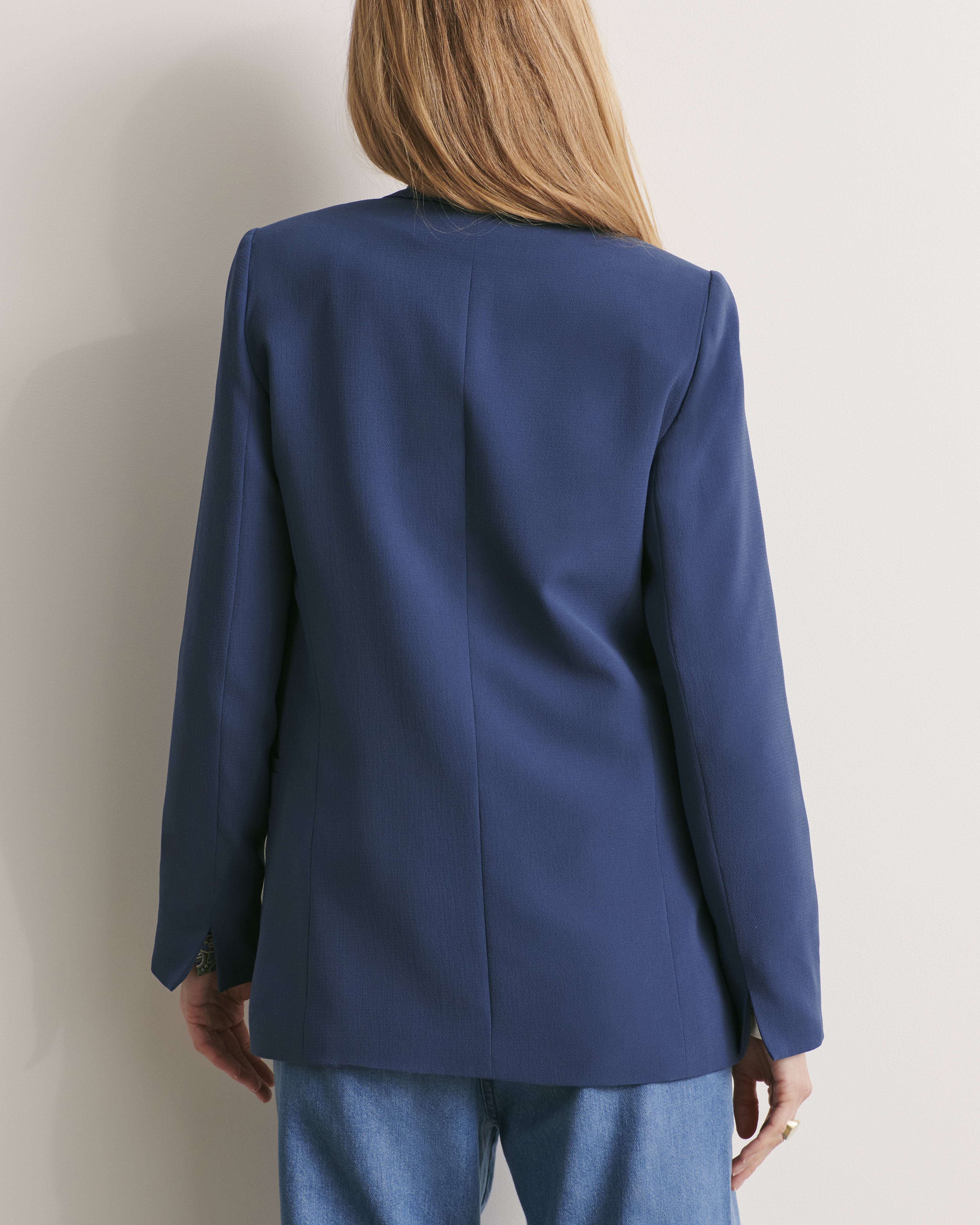 blazer en crêpe bleu