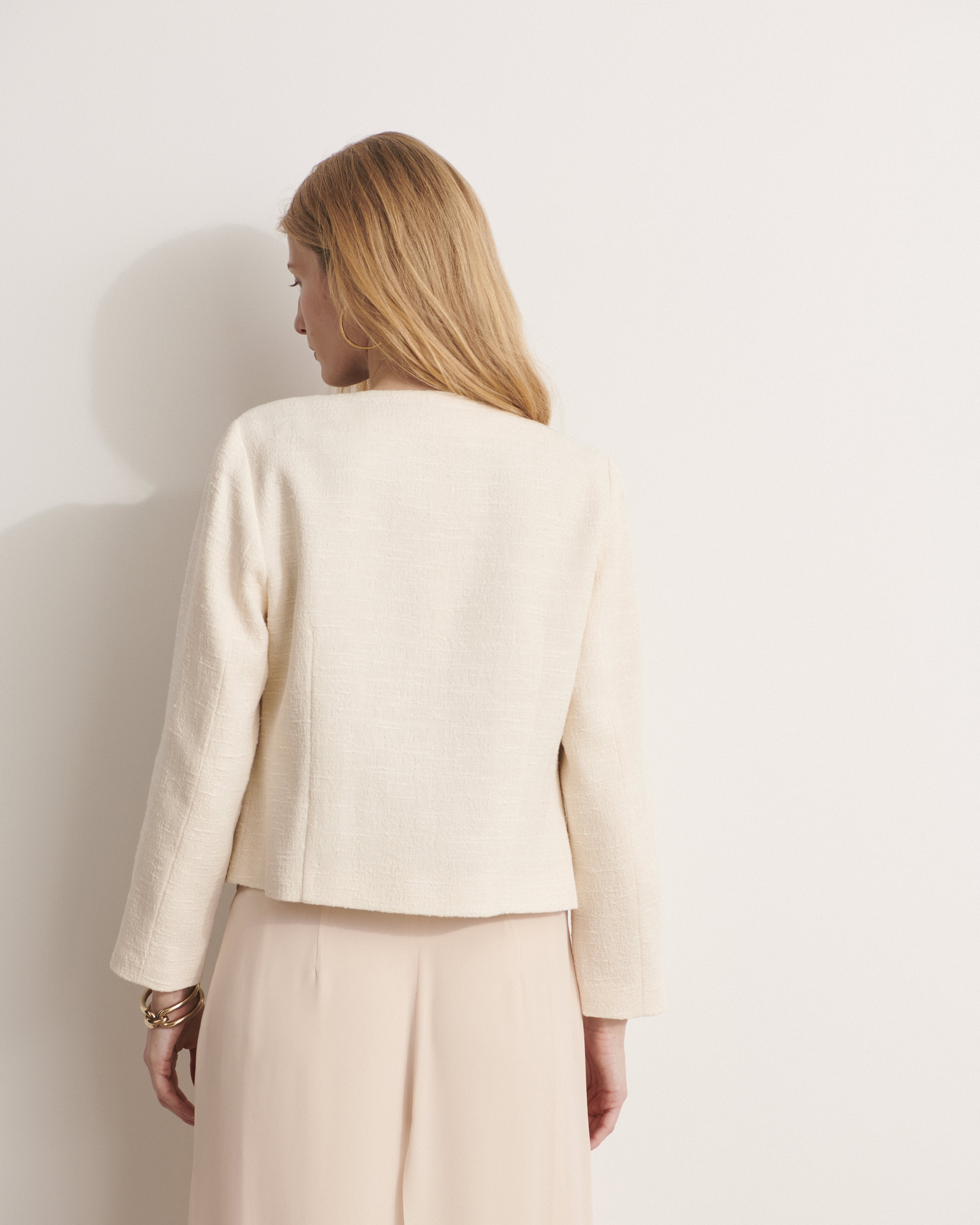 veste courte en coton blanc