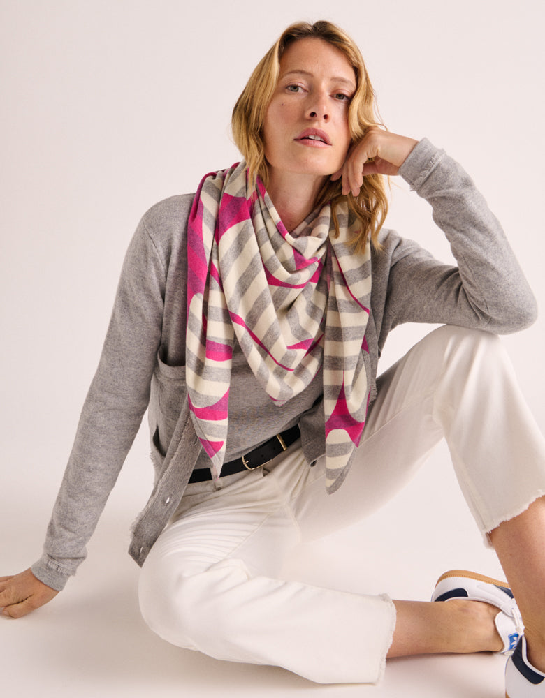 EMISTRIPE/88107/911 printed wool scarf