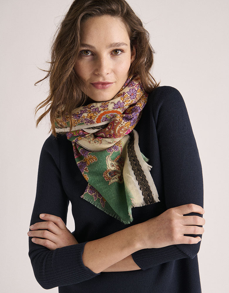 EMPIRE/88280/521 printed wool scarf