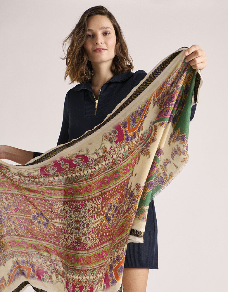 EMPIRE/88280/521 printed wool scarf