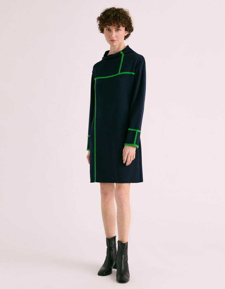 ORME/88109/886 Merino wool intarsia knit dress