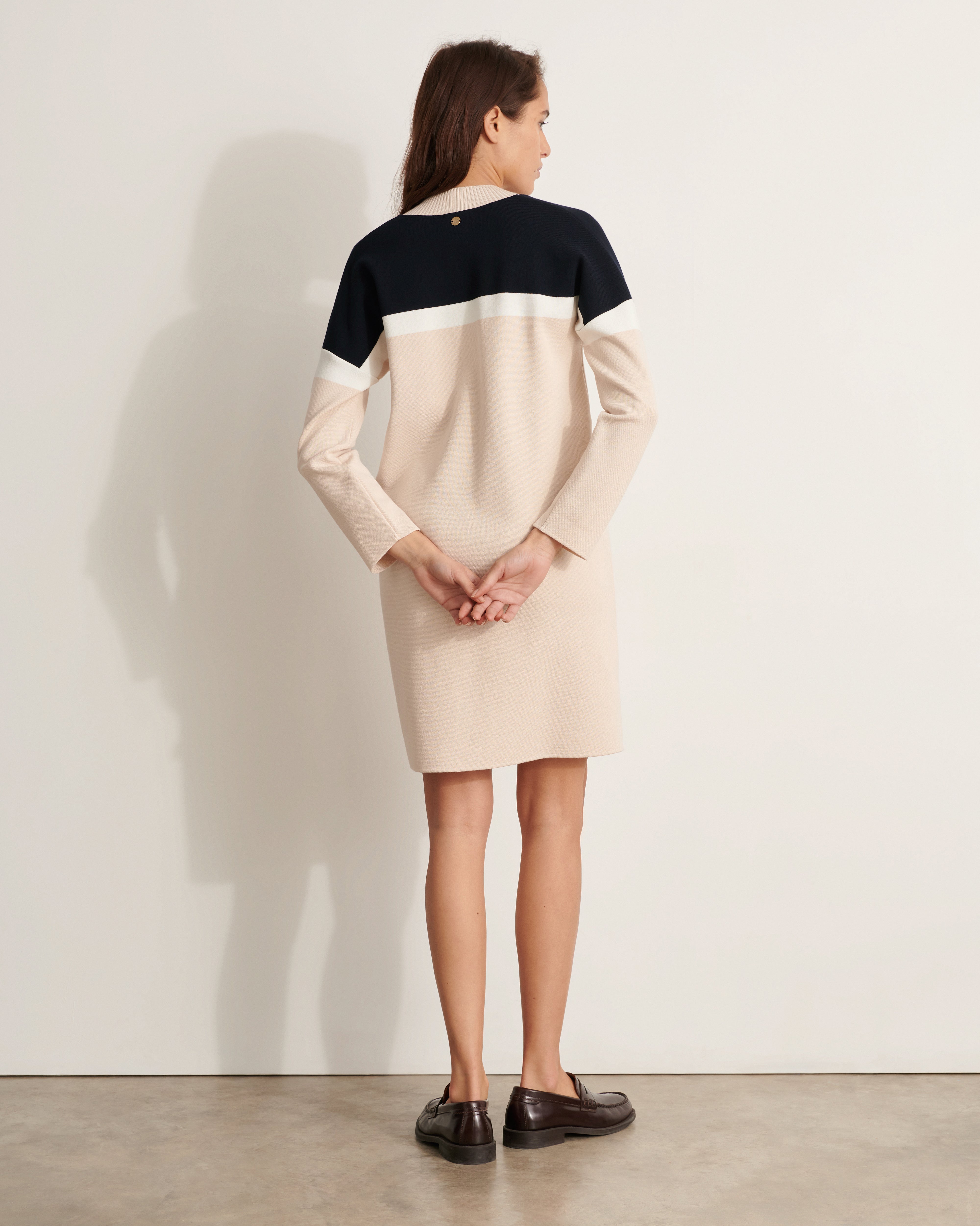 robe sweat en maille piquée stretch colorblock