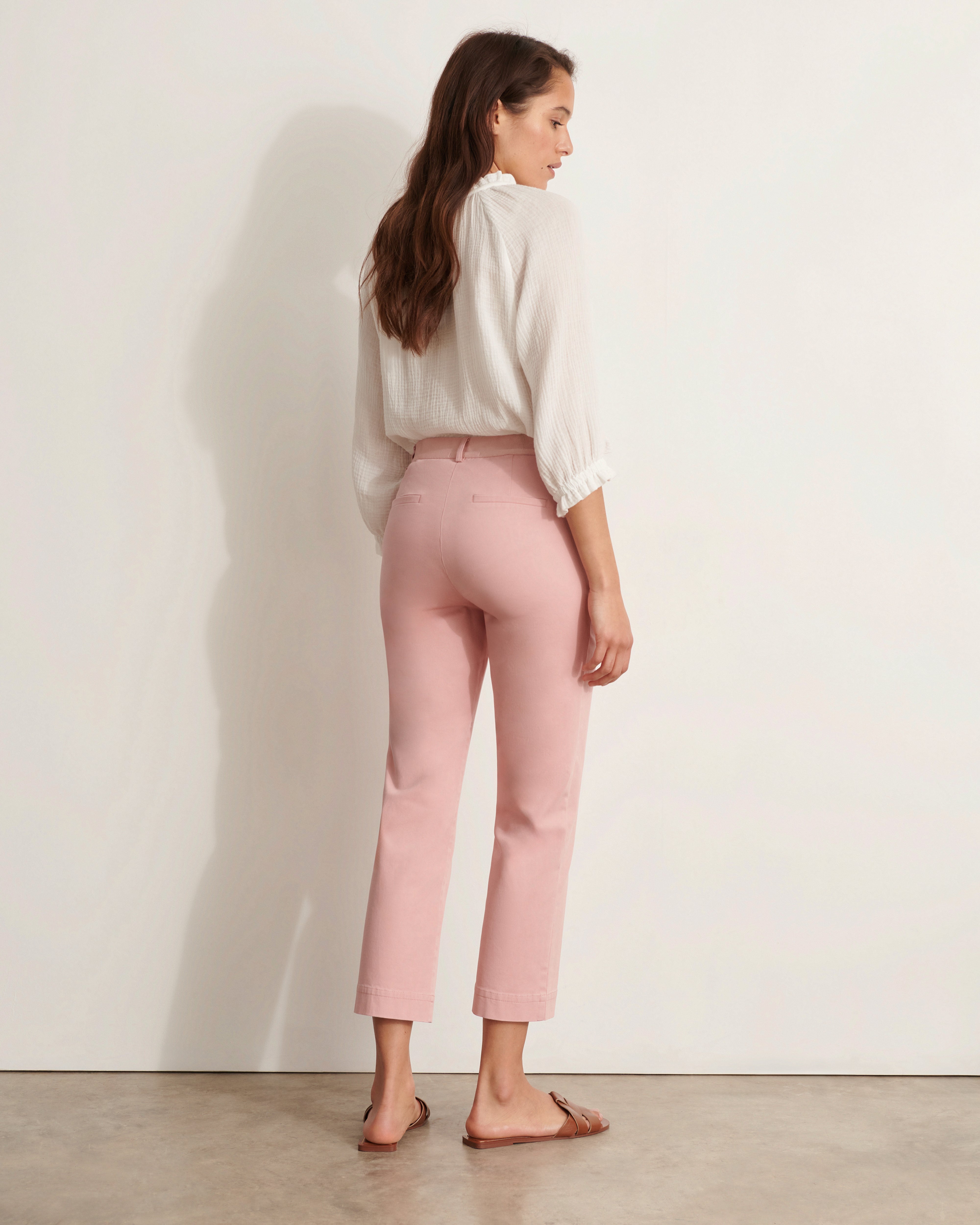 pantalon 7/8e coton stretch peau de pêche