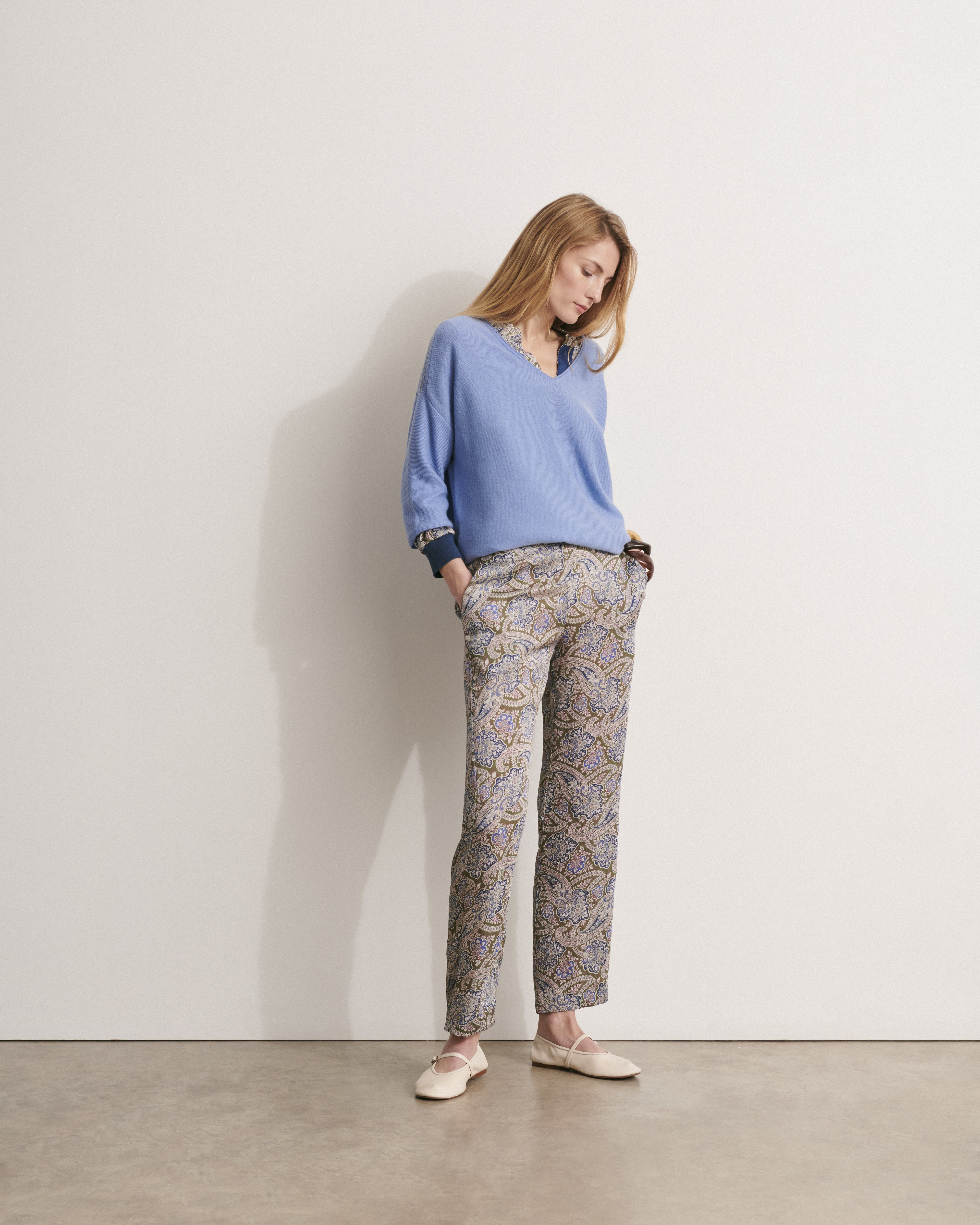 PARISIEN printed flowing pants/11057/550