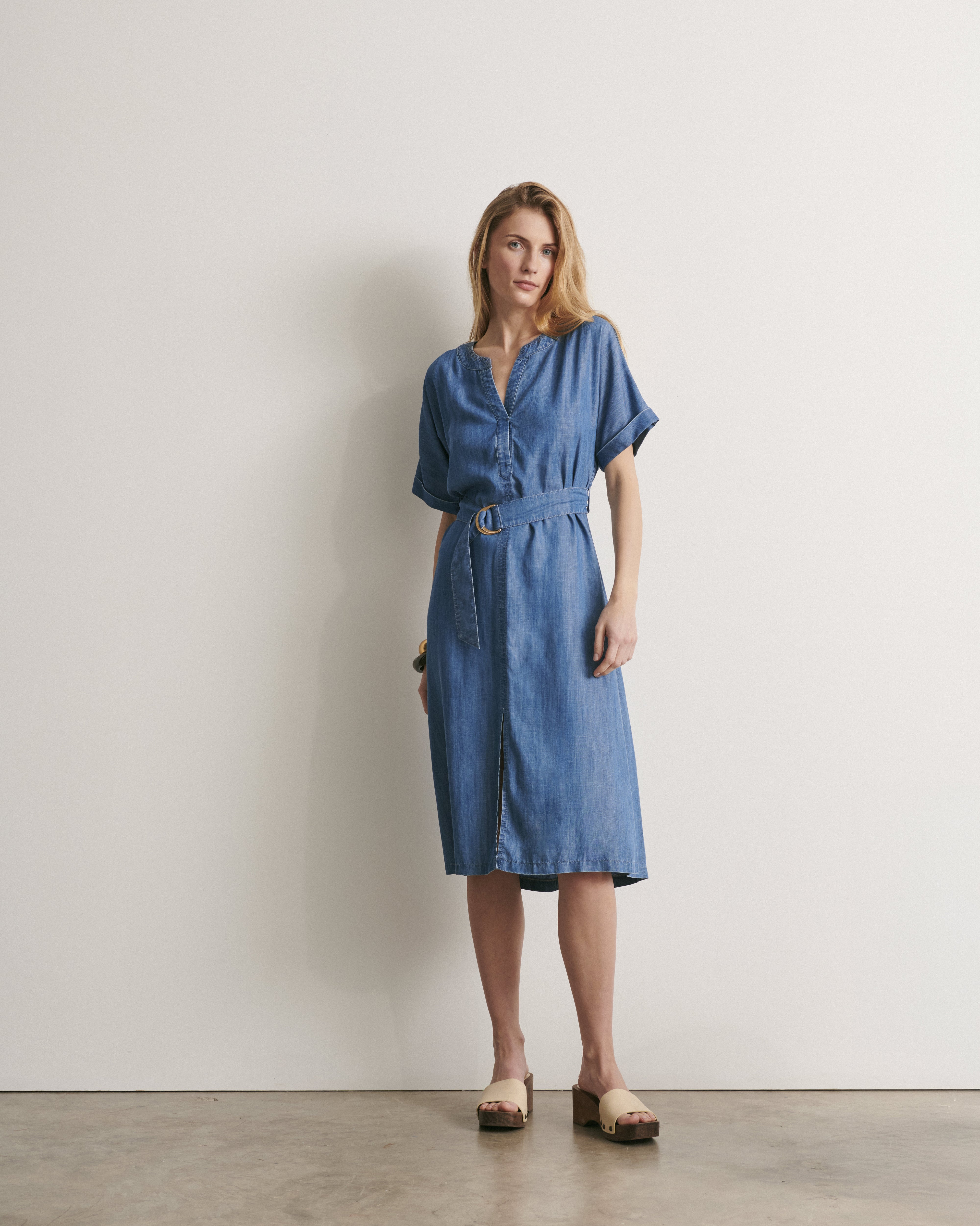 Belted V-neck dress RAMATUELLE/11151/296