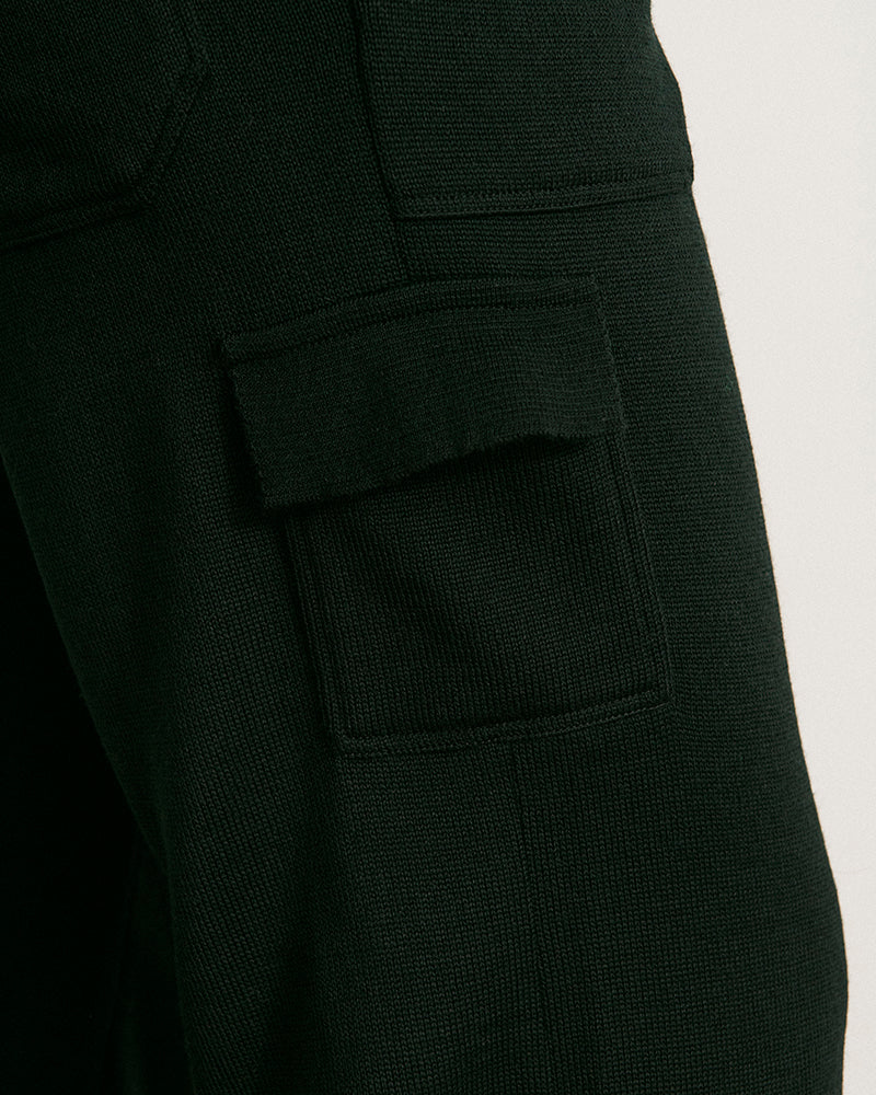 pantalon cargo en maille noire