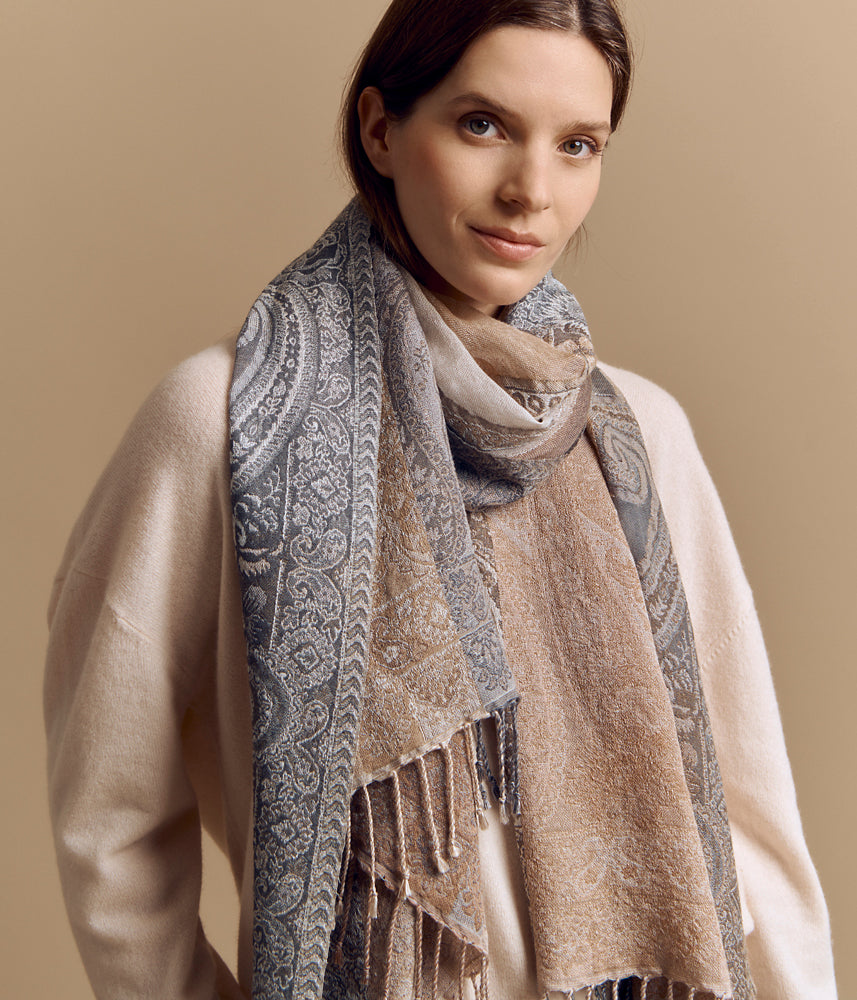 Printed wool and modal scarf ENZO/84232/781