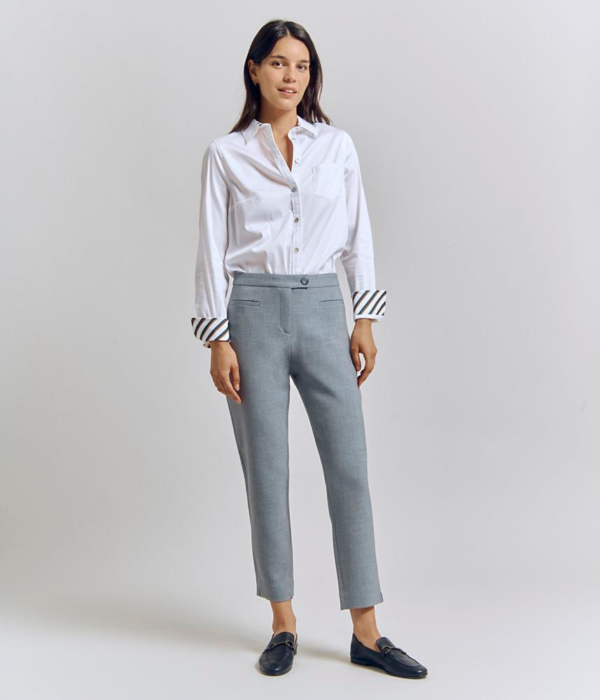 Pantalon en double toile stretch écologique PICOLETTE/78099/423