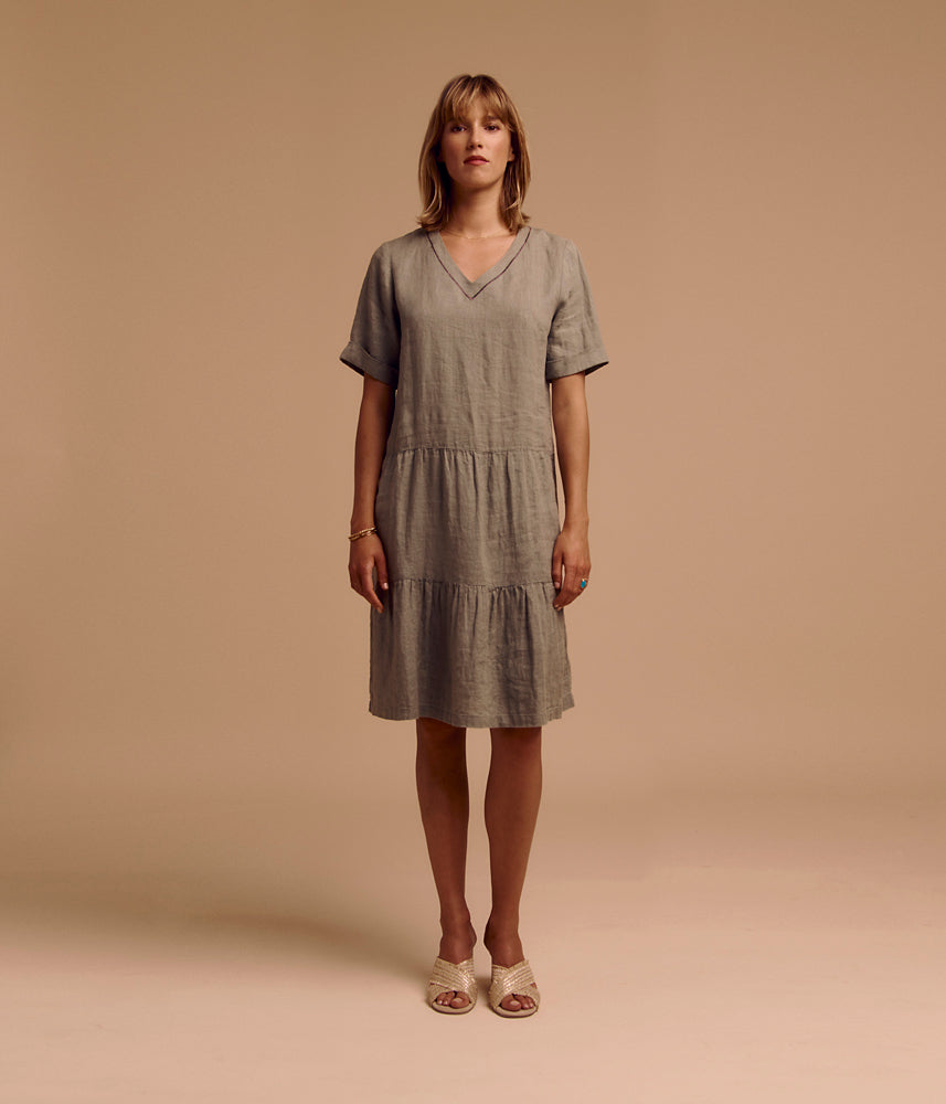 French washed linen slip dress REGALA/85098/225